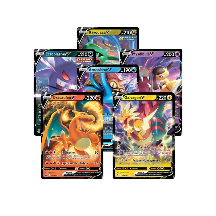 lot de 5 cartes pokemon v officielles ultra rares
