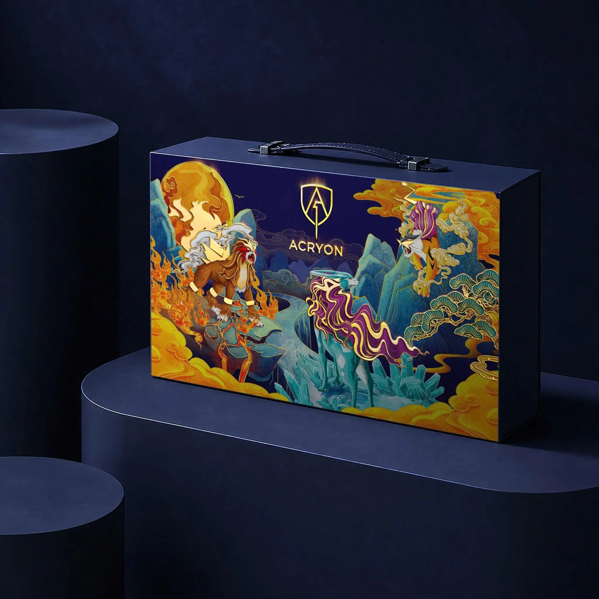 Coffret ACRYON sur fond bleu nuit